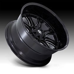 Fuel Darkstar FC853BE Gloss Black Milled Custom Truck Wheels 2